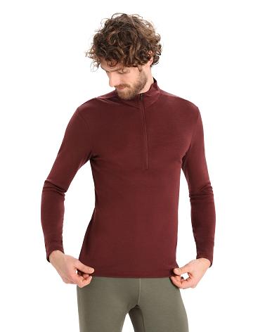 Men's Icebreaker Merino 175 Everyday Long Sleeve Half Zip Thermal Top Base Layers Espresso | CA 1577NWYB